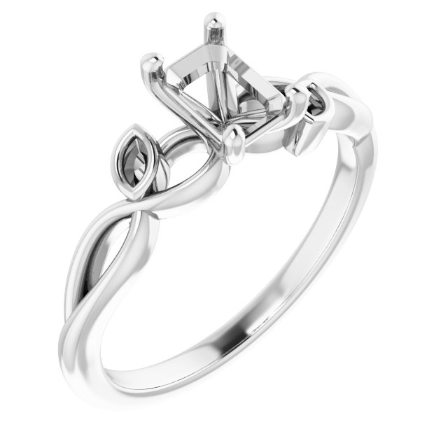 Accented Floral Engagement Ring