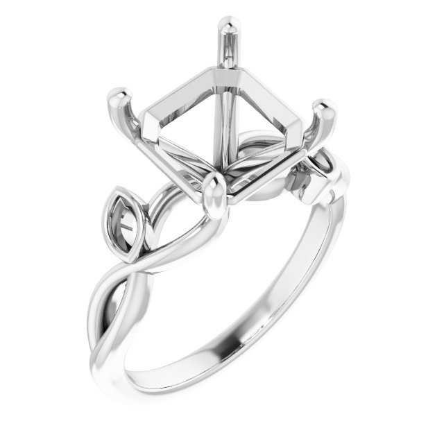 Accented Floral Engagement Ring