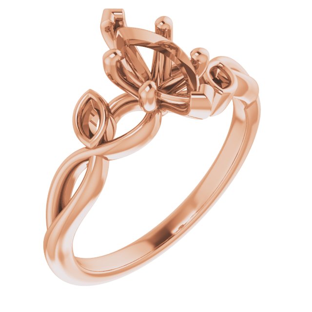 Accented Floral Engagement Ring