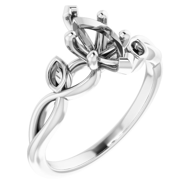 Accented Floral Engagement Ring