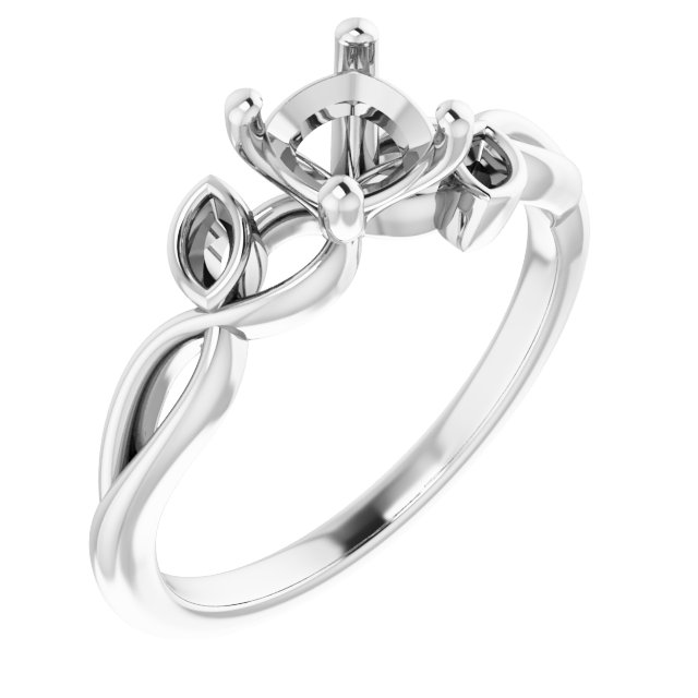 Accented Floral Engagement Ring