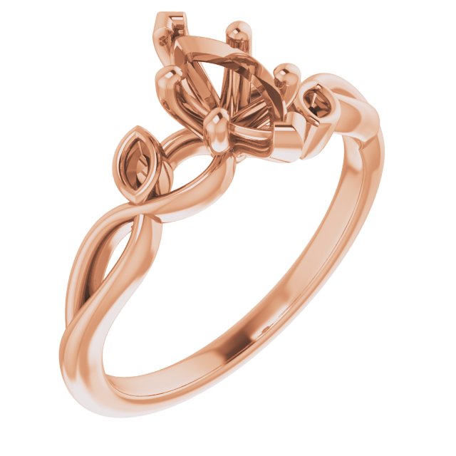 Accented Floral Engagement Ring