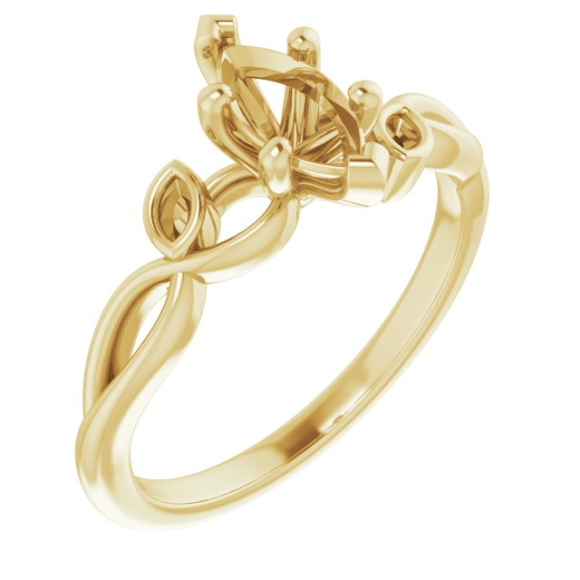 Accented Floral Engagement Ring