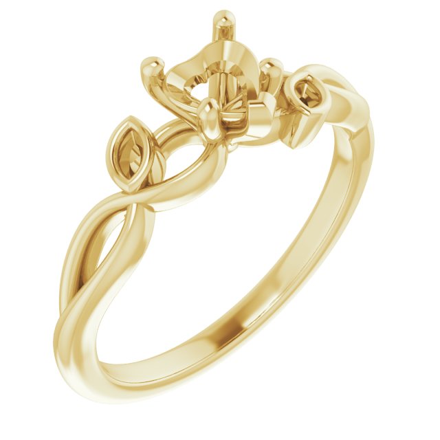 Accented Floral Engagement Ring