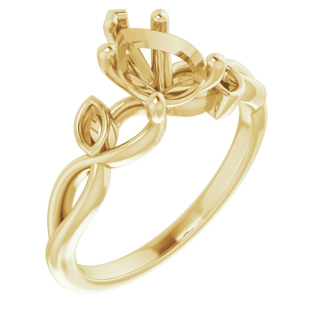 Accented Floral Engagement Ring