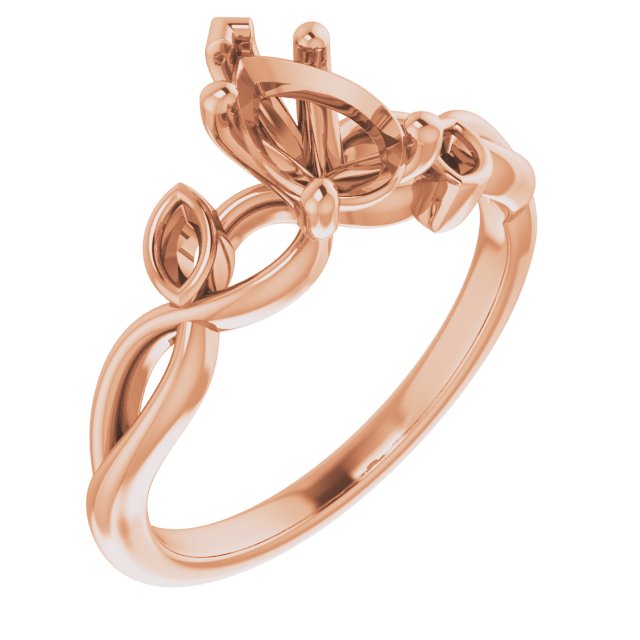 Accented Floral Engagement Ring
