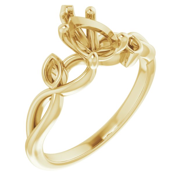 Accented Floral Engagement Ring