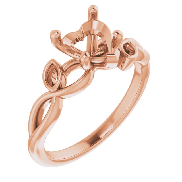 Accented Floral Engagement Ring