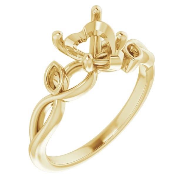 Accented Floral Engagement Ring