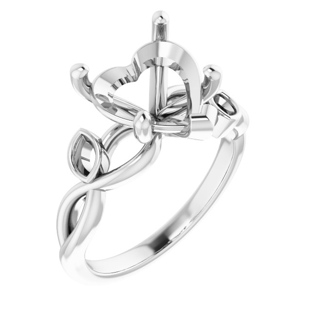 Accented Floral Engagement Ring
