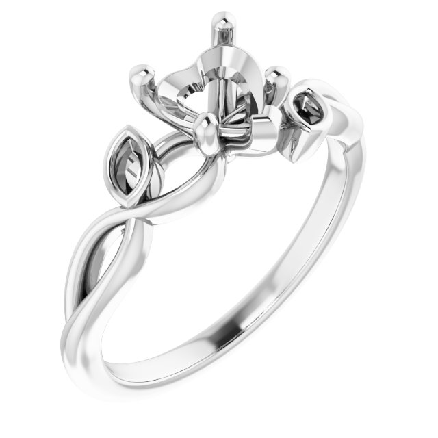 Accented Floral Engagement Ring