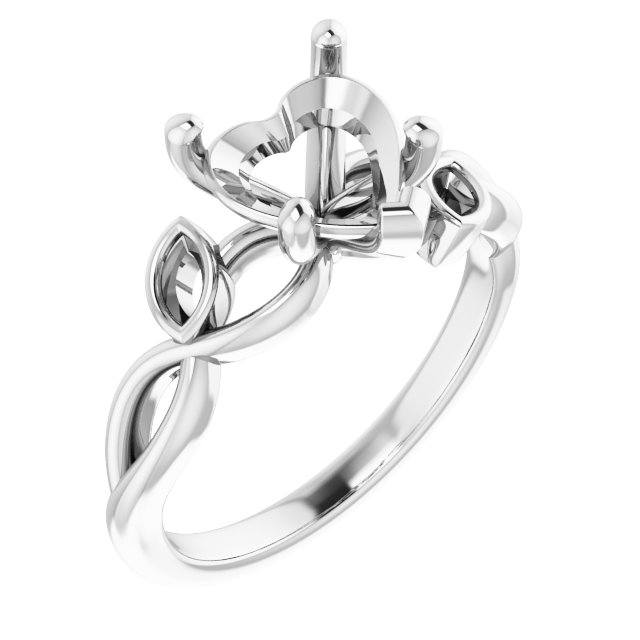 Accented Floral Engagement Ring