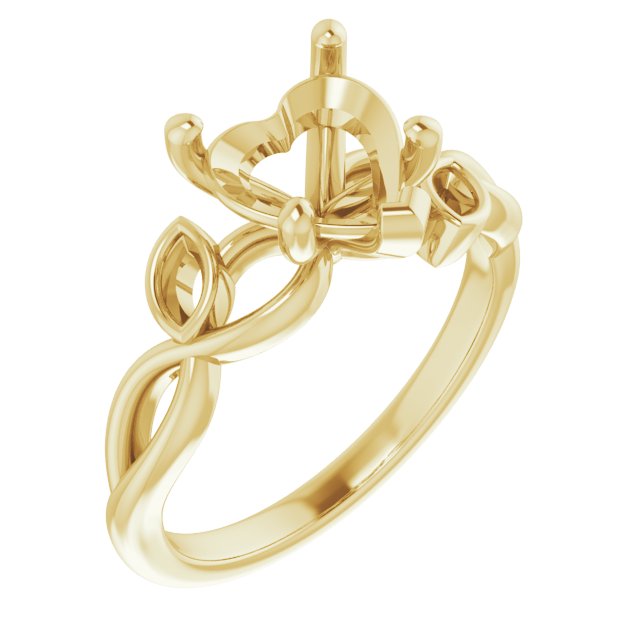Accented Floral Engagement Ring