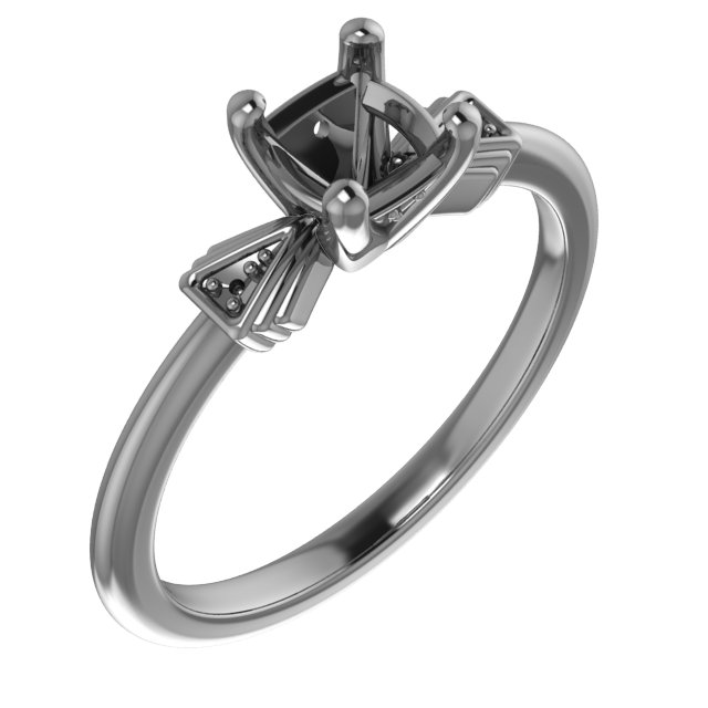 7 mm Square Engagement Ring Mounting