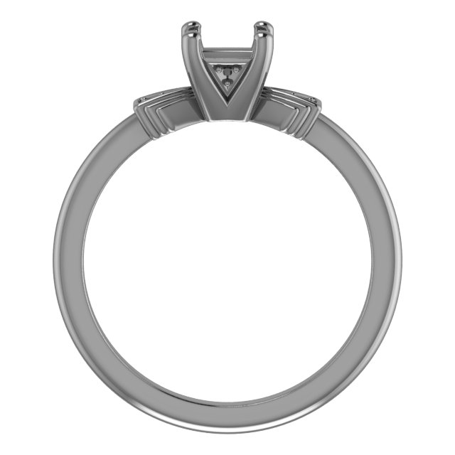 7 mm Square Engagement Ring Mounting view 2