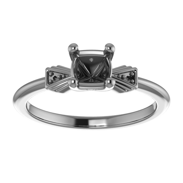 7 mm Square Engagement Ring Mounting view 3