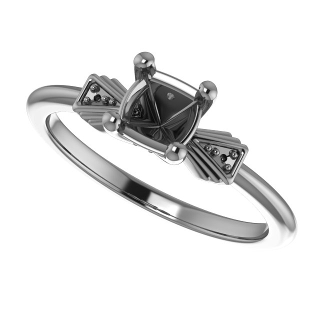 7 mm Square Engagement Ring Mounting view 5