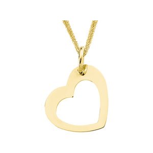 14K White Pierced Heart Pendant