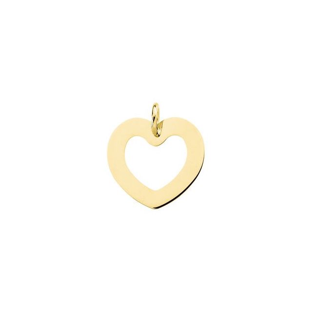 Sterling Silver & 14K Yellow Pierced Heart Pendant