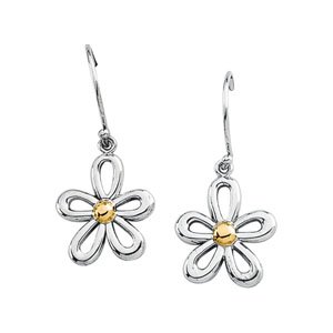 Flower Dangle Earrings 15.25 x 13mm Ref 578409