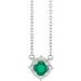 14K White Lab-Grown Emerald & .04 CTW Natural Diamond Halo-Style 18