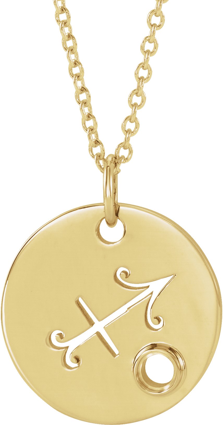 Zodiac Disc Necklace or Pendant