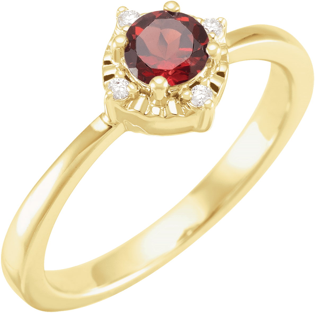 mozambique garnet and diamond january birthstone ring
