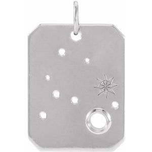 Sterling Silver 2.5 mm Round Aquarius Constellation Pendant Mounting