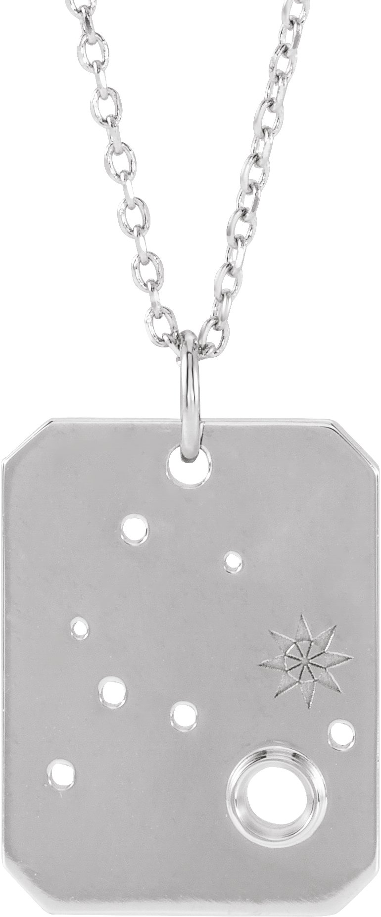 Sterling Silver 2.5 mm Round Aquarius Constellation 16-18