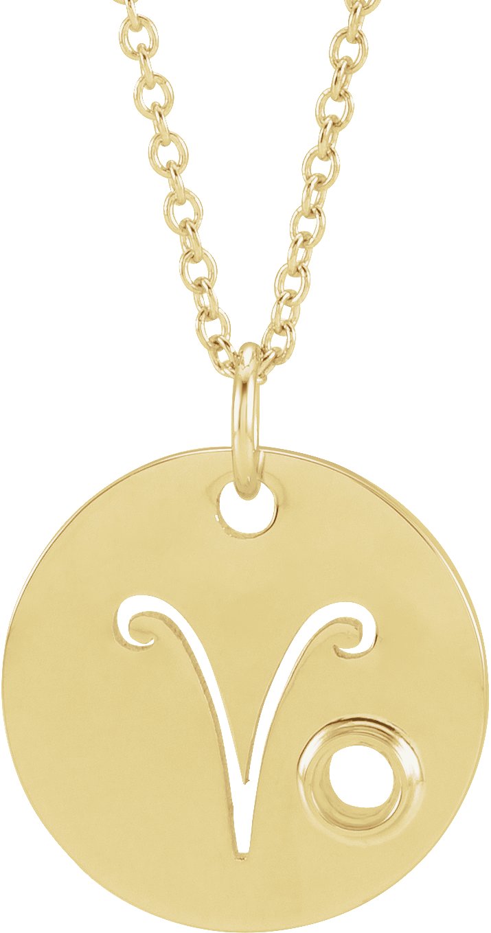 Zodiac Disc Necklace or Pendant