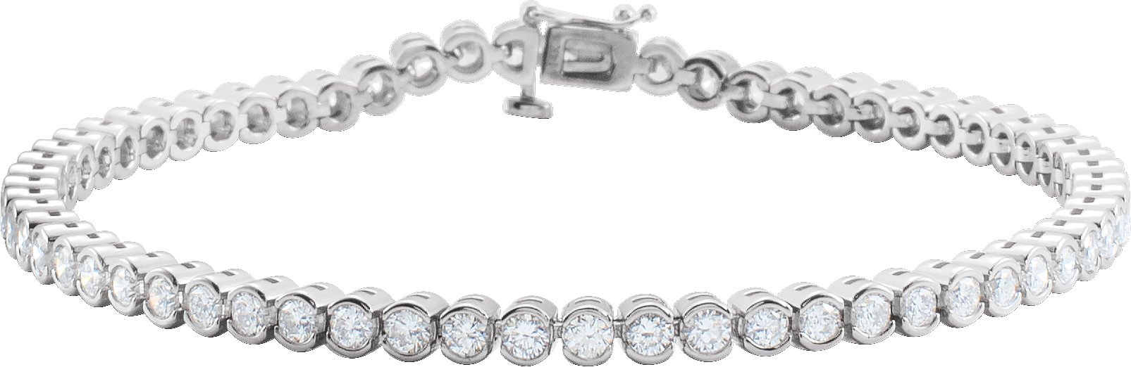 14K White 3 CTW Natural Diamond Line 7 1/4" Bracelet