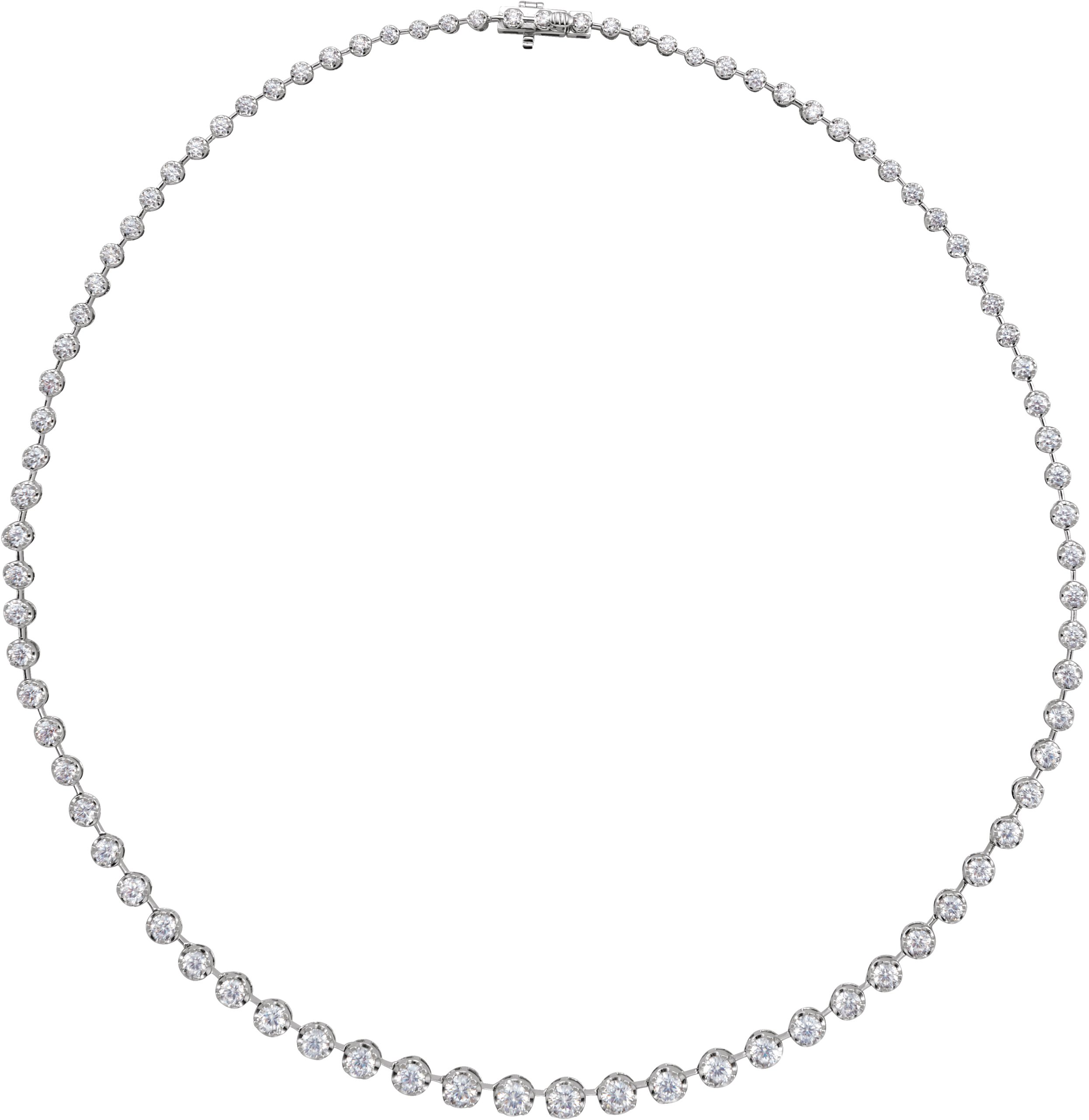 14K White 6 3/4 CTW Lab-Grown Diamond Line 16" Necklace