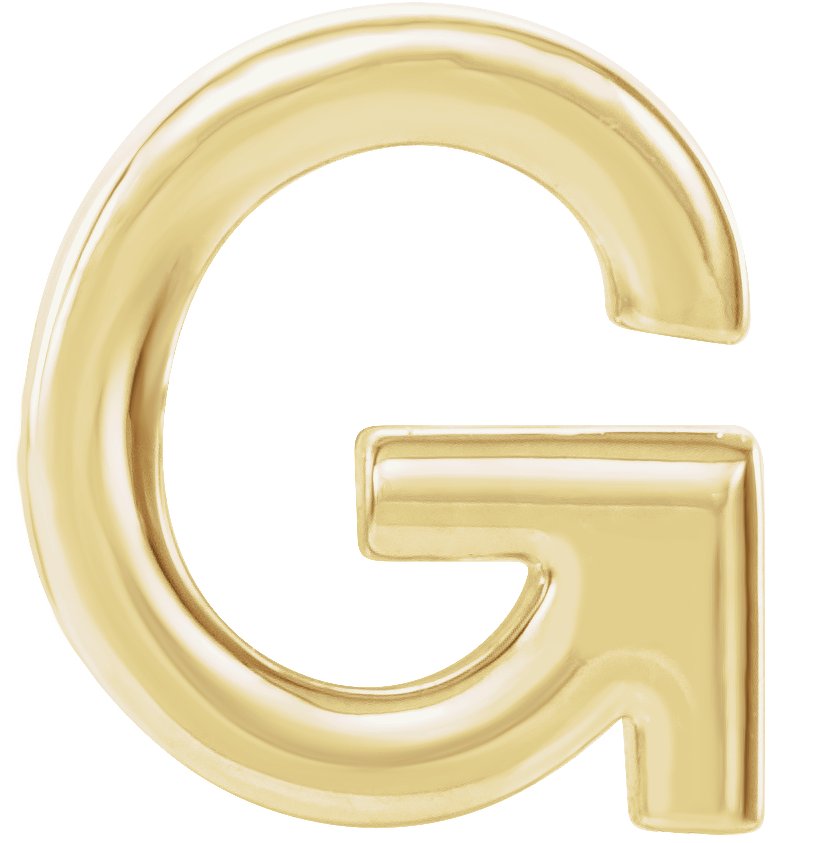 14K Yellow Single Initial G Earring