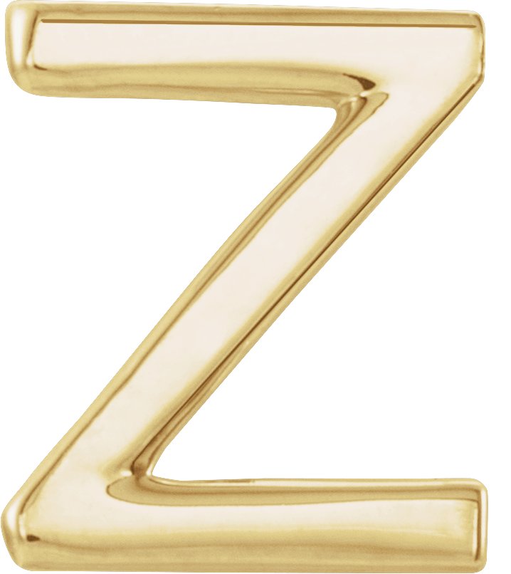 14K Yellow Single Initial Z Earring