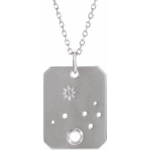 Platinum 2.5 mm Round Aries Constellation 16-18