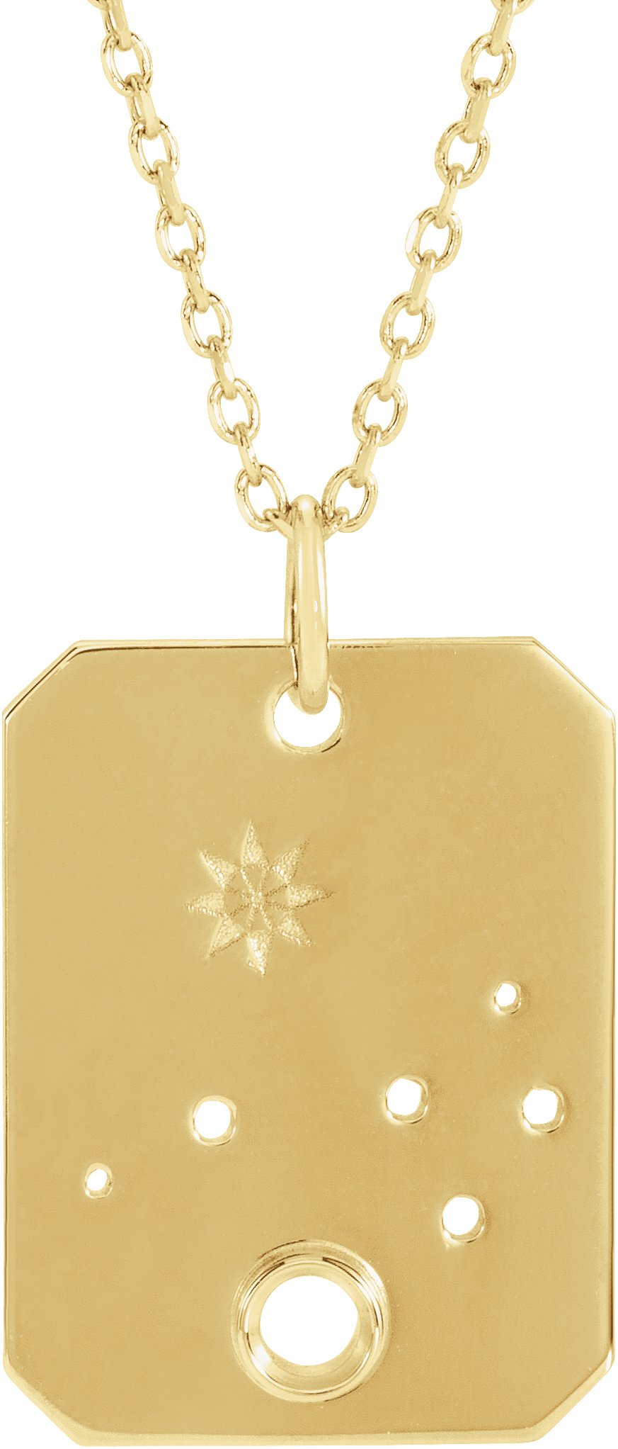 14K Yellow 2.5 mm Round Aries Constellation 16-18