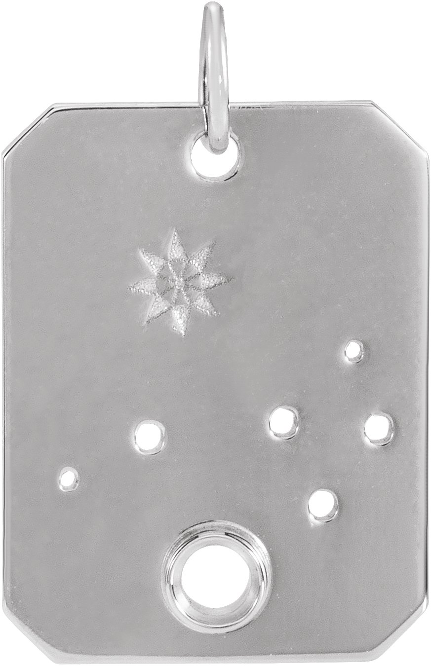 Platinum 2.5 mm Round Aries Constellation Pendant Mounting