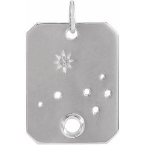 Sterling Silver 2.5 mm Round Aries Constellation Pendant Mounting