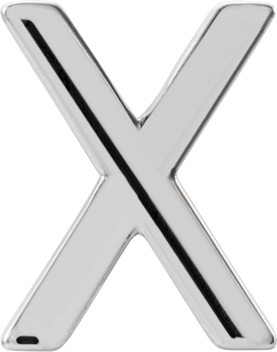 Sterling Silver Single Initial X Earring