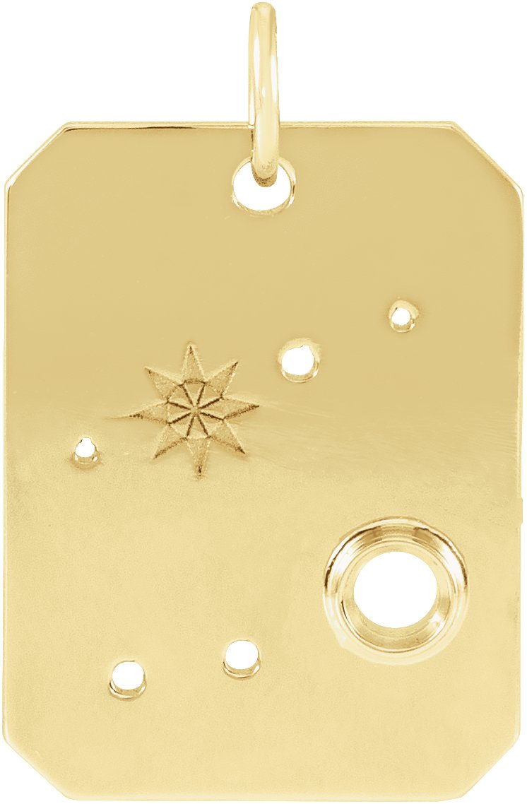 14K Yellow 2.5 mm Round Cancer Constellation Pendant Mounting