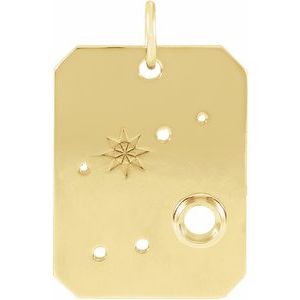 14K Yellow 2.5 mm Round Cancer Constellation Pendant Mounting