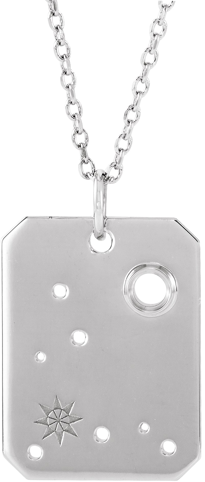 Platinum 2.5 mm Round Pisces Constellation 16-18