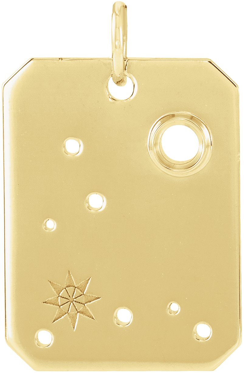 14K Yellow 2.5 mm Round Pisces Constellation Pendant Mounting