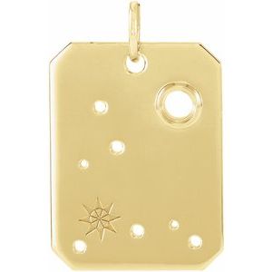14K Yellow 2.5 mm Round Pisces Constellation Pendant Mounting