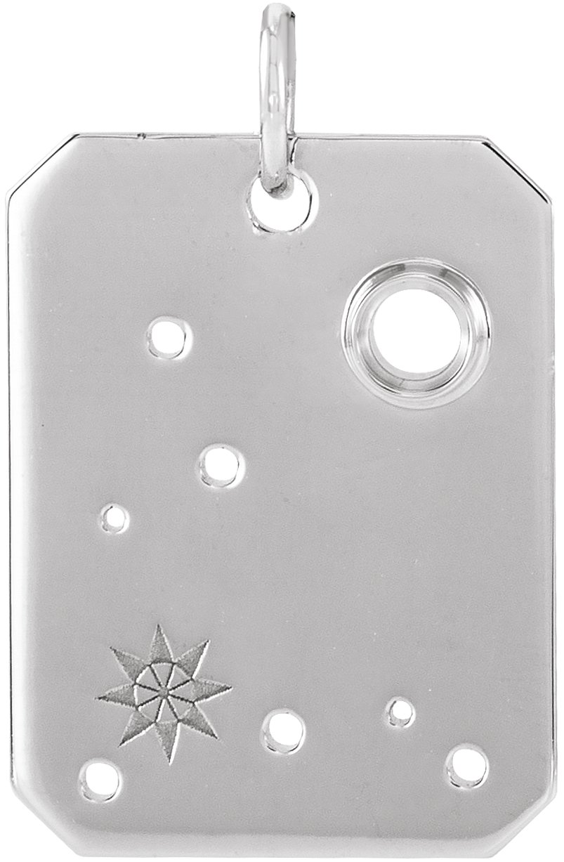 Sterling Silver 2.5 mm Round Pisces Constellation Pendant Mounting