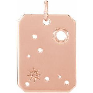 14K Rose 2.5 mm Round Pisces Constellation Pendant Mounting