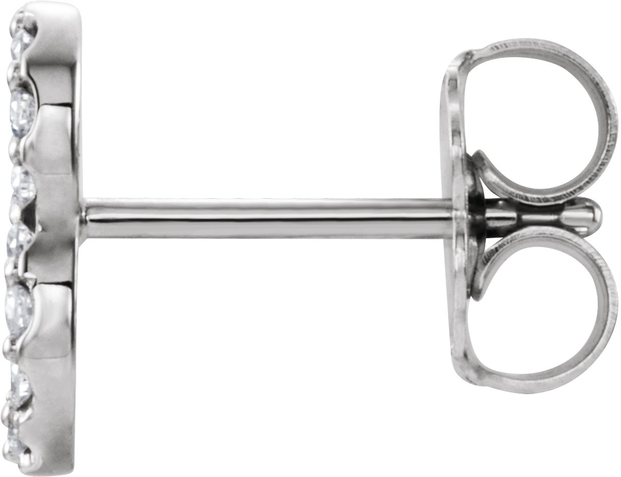 14K White 1/10 CTW Diamond Single Initial B Earrings