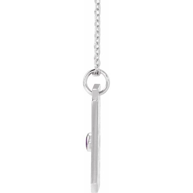 Sterling Silver Natural Amethyst & .01 CTW Natural Diamond Sagittarius Constellation 16-18 Necklace