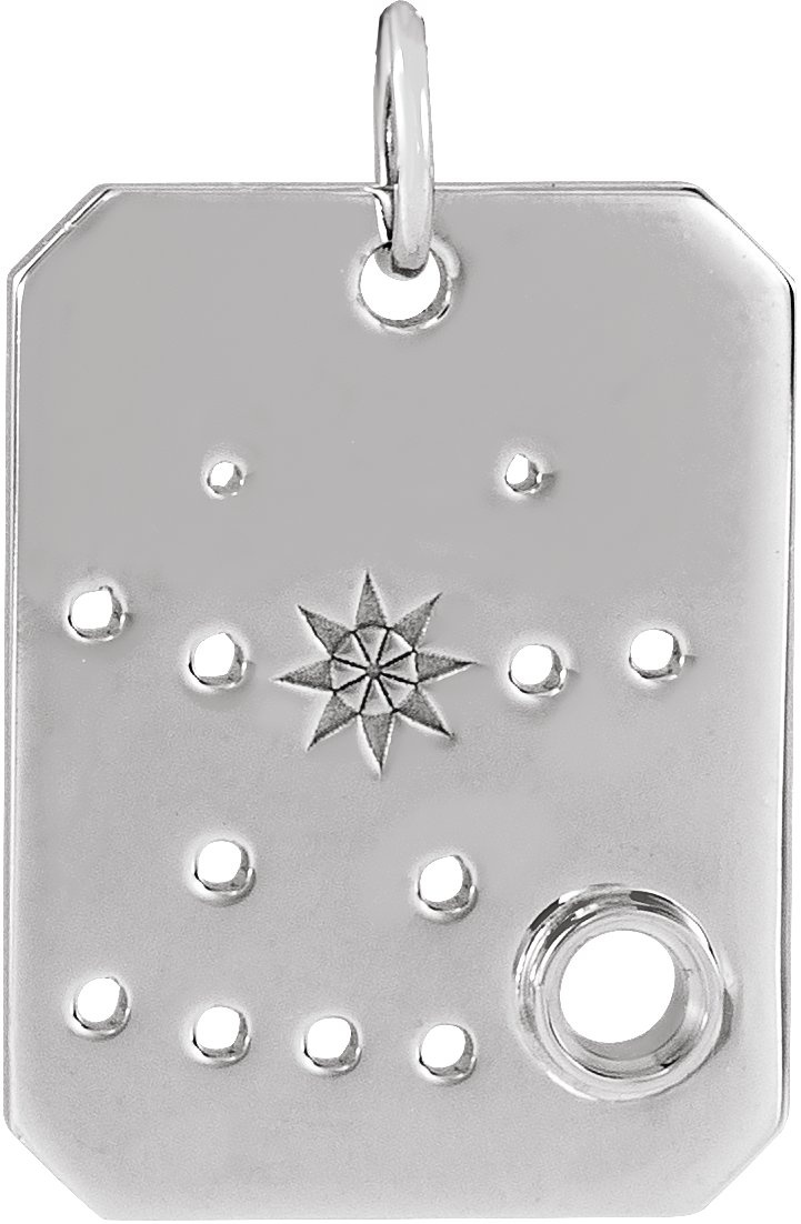 Sterling Silver 2.5 mm Round Gemini Constellation Pendant Mounting