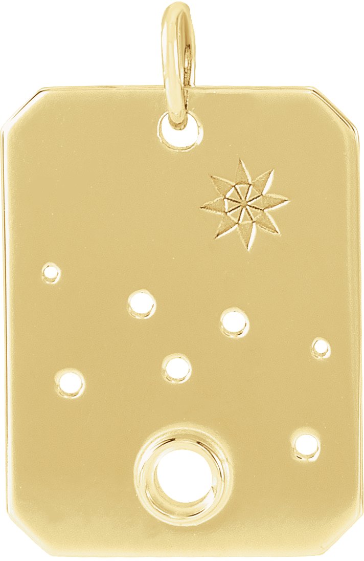 14K Yellow 2.5 mm Round Taurus Constellation Pendant Mounting